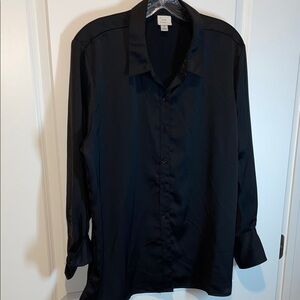 Silky Black Button-Up Shirt